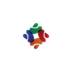 youth human logo partnership icon with gradient color on white background