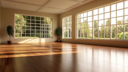 Obraz premium Bright and Airy Interior with Large Windows