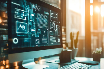 Web design studio creating a page with modules and plugins