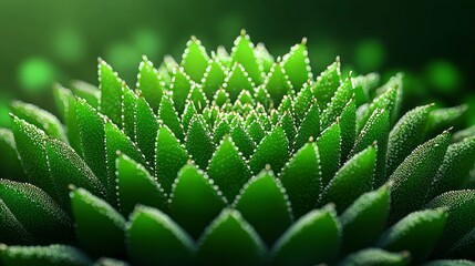 Fototapeta premium Lush Green Succulent with Dew Drops Close-up