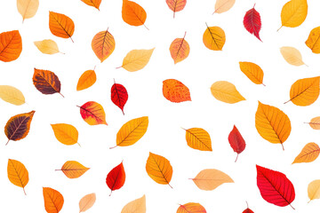 Colorful Autumn Leaves  isolated on transparent background