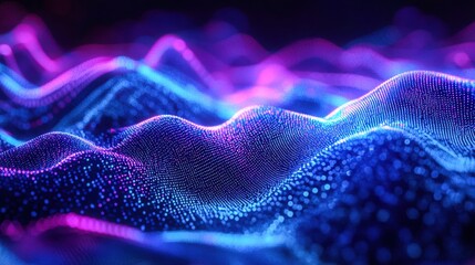 Obraz premium Abstract Pattern with Intersecting Lines and Purple Hue, Featuring White Dots and Soft Focus Effect.