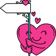 Hand drawn Wedding Cute Heart Cartoon Doodle Illustration 