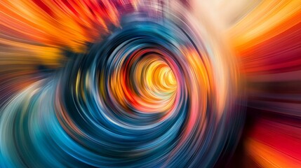 Obraz premium Dynamic Spiral Vortex in Vibrant Blue and Orange Creating Hypnotic Motion Effect
