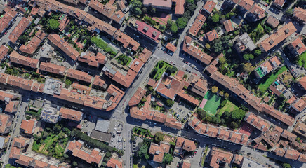 Italy, Florence, bird's-eye view, in summer
