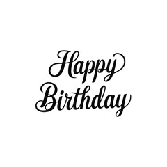 happy birthday typography vector silhouette 