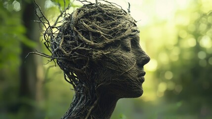Enigmatic Sculpture of Nature-Made Human Figure