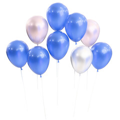 blue balloons isolated on white