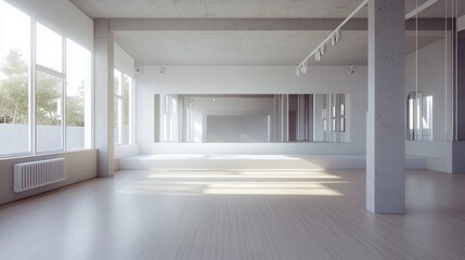 Fototapeta premium Bright and Modern Empty Studio Interior Design