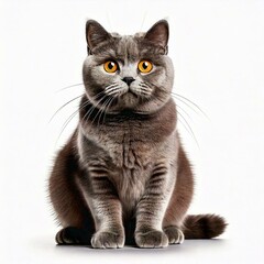 Fototapeta premium Cat Isolated On White Background - generative ai, üretken yapay zeka 