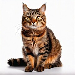 Cat Isolated On White Background - generative ai, üretken yapay zeka
