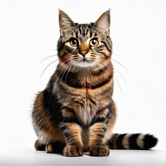 Obraz premium Cat Isolated On White Background - generative ai, üretken yapay zeka 