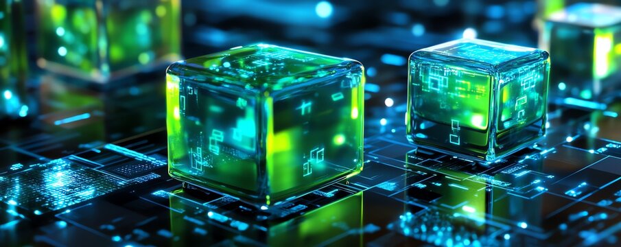 Data cubes avec interfaces num&eacute;riques sur circuit imprim&eacute;.