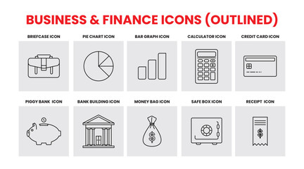 BUSINESS & FINANCE ICONS OUTLINED