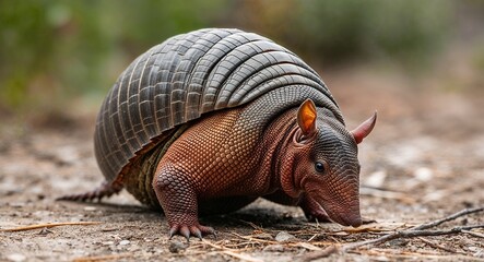 Armadillo curling up 