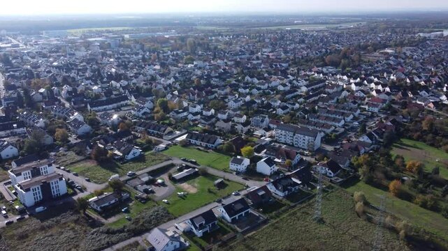 Drohnenaufnahme von Egelsbach, Hessen.
