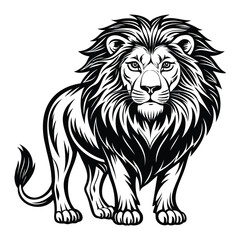 Black and White Lion Illustration