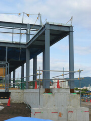 建築現場、建物の鉄鋼フレーム