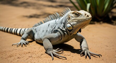 Obraz premium Iguana sunbathing 