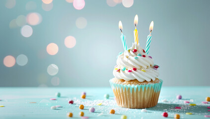 birthday cupcake with candle