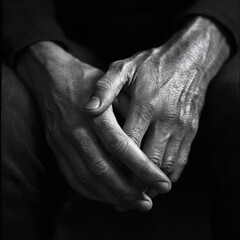 Fototapeta premium Hands clasped in a gesture of comfort, support, or connection