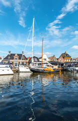 Lemmer, Holland, Friesland, Hafenszene in der Altstadt