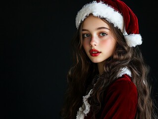 Beauty on black background, beauty holiday atmosphere, Christmas beauty wallpaper