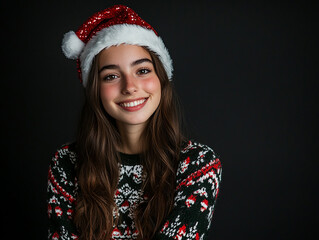 Beauty on black background, beauty holiday atmosphere, Christmas beauty wallpaper