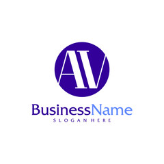 Fototapeta premium Modern letter AV logo design vector. Creative A V N logo concepts template