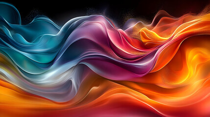 Obraz premium Abstract Background with Wavy Shapes and Vibrant Colors