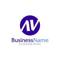 Modern letter AV logo design vector. Creative A V N logo concepts template