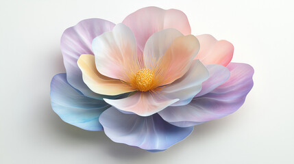 Fototapeta premium A beautiful pastel flower with intricately layered petals in soft hues, showcasing the delicate artistry and natural elegance that reflects tranquility and beauty.