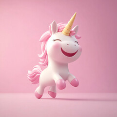 Happy jumping walking little Ponny horse pink cartoon  baby