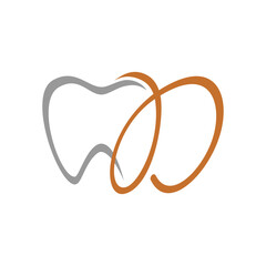 Tooth with initial letter D logo design vector illustration template art icon for dental