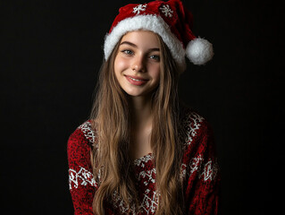 Beauty on black background, beauty holiday atmosphere, Christmas beauty wallpaper