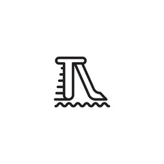 Simple slide icon.
Slide graphic, isolated. Playground slide outline. Line art slide icon with ladder. Add a slide icon to your project.