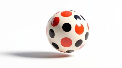 Snooker ball suspended in the air with a white background