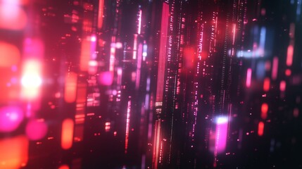 Obraz premium Luminescent City Horizons: A Futuristic Holographic Data Stream Metropolis