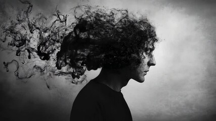 Man's silhouette shows mental health struggles