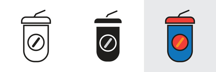 Soft drink icon vector, used for watching movies, digital web and entertainment.