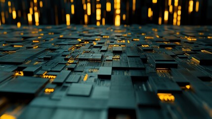 Obraz premium Intricate Close-Up of Computer Motherboard Structure