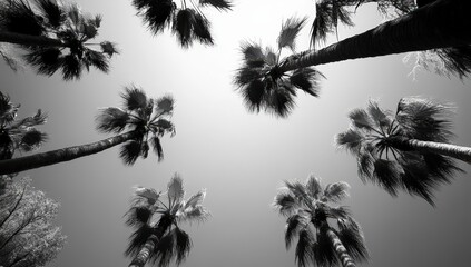 Towering palm trees reaching up to the sky