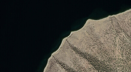 Scenic Aerial View of Baikal Lake and Mountains