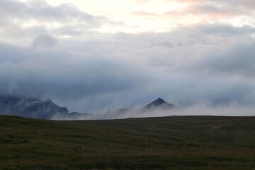 Misty mountain tops of Arran