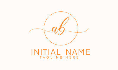Obraz premium AB B A initial signature logo template vector