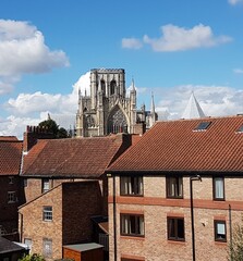 York Minster and the roofs of houses in the United Kingdom