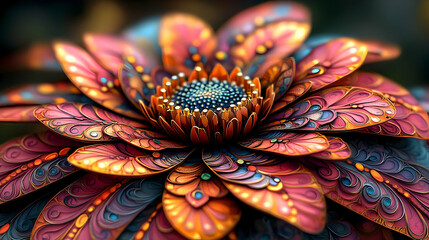 Fototapeta premium 3D Ornamental Flower Illustration