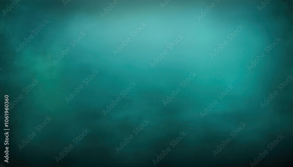 Poster abstract oceanic depths background. mysterious teal green gradient texture with soft haze effect, id