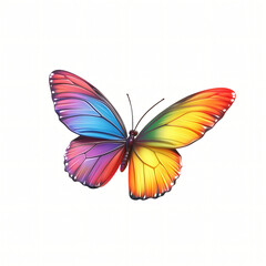 Fototapeta premium Colorful butterfly with detailed wings isolated on a white background
