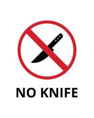 No Knife Sign Design for Restricted Areas and Safety Zones